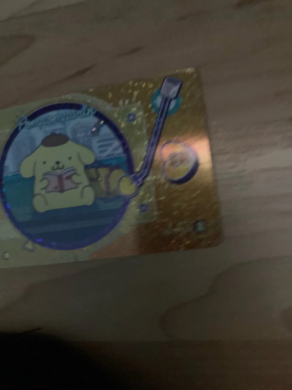Sanrio Pompompurin Holographic Gold and Yellow Trading Card